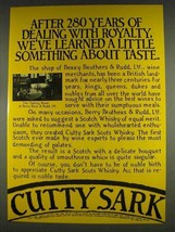 1978 Cutty Sark Scotch Ad - 280 Years With Royalty - $18.49