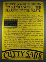 1978 Cutty Sark Scotch Ad - Took Wine Merchant to Blend - $18.49