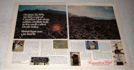 1976 Canadian Club Whisky Ad - Hid Case in Death Valley - £14.46 GBP