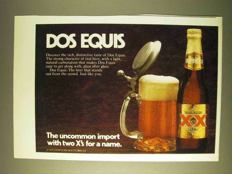 Primary image for 1979 Dos Equis Beer Ad - The Uncommon Import