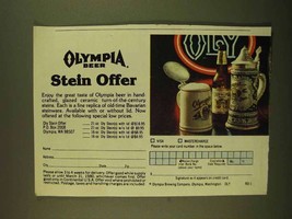1979 Olympia Beer Ad - Stein Offer - £14.82 GBP