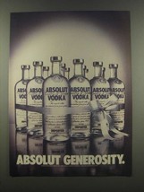 1985 Absolut Vodka Ad - Absolut Generosity - $18.49