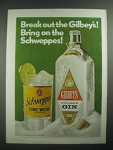 1971 Gilbey&#39;s Gin and Schweppes Tonic Water Ad - Break Out - £14.55 GBP