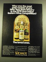 1979 Widmer Wine Ad - Won the Most Gold Medals - £14.52 GBP