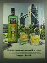 1982 Passport Scotch Ad - Because You Enjoy Going First Class - £14.53 GBP