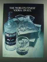 1983 Finlandia Vodka Ad - World&#39;s Finest Vodka on Ice - £14.55 GBP