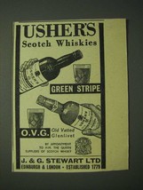 1958 Usher&#39;s Green Stripe and O.V.G. Scotch Ad - £14.64 GBP