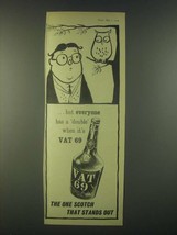 1959 Vat 69 Scotch Ad - Everyone has a double - Owl - £14.61 GBP