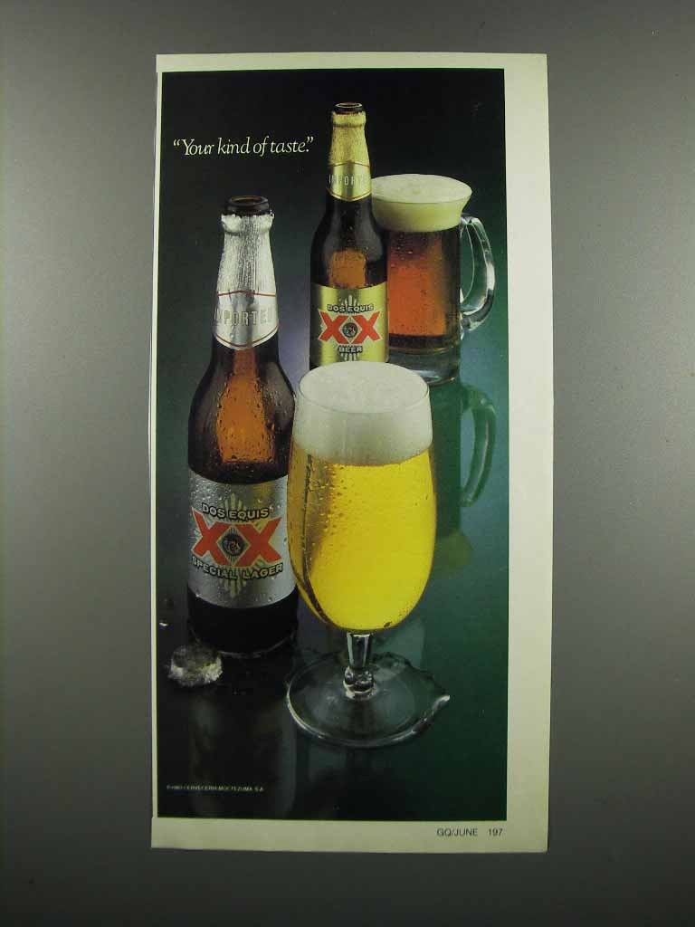Primary image for 1983 Dos Equis XX Beer Ad - Your Kind of Taste