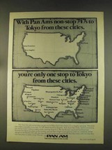 1976 Pan Am Airlines Ad - Non-Stop 747s to Tokyo - £14.74 GBP