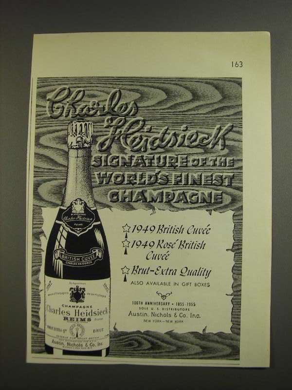 Primary image for 1955 Charles Heidsieck Champagne Ad - World's Finest