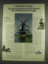 1978 KLM Royal Dutch Airlines Ad - Windmills? - £14.73 GBP