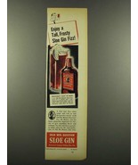 1940 Old Mr. Boston Sloe Gin Ad - Tall, Frosty Fizz - £14.55 GBP