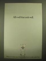 1987 Heineken Beer Ad - All&#39;s Well That Ends Well - £14.74 GBP