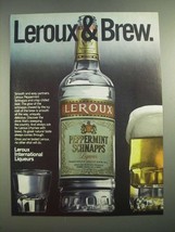 1981 Leroux Peppermint Schnapps Ad - Leroux & Brew - $18.49