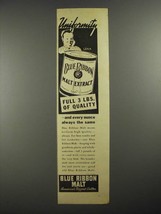 1937 Pabst Blue Ribbon Malt Ad - Uniformity - £14.73 GBP