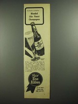 1942 Pabst Blue Ribbon Beer Ad - Blended Like Finest Champagnes - £14.53 GBP