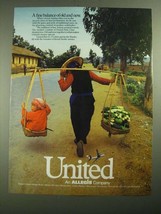 1987 United Airlines Ad - A fine Balance of Old and New - $18.49