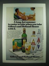 1975 Holland House Cocktail Mixes and Gilbey&#39;s Gin and Vodka Ad - £14.78 GBP