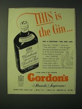 1955 Gordon's Gin Ad - This is the Gin for a reviving Gin and Lime - $18.49