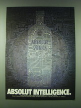 1989 Absolut Vodka Ad - Absolut Intelligence - $18.49