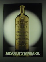 1989 Absolut Vodka Ad - Absolut Standard - £14.45 GBP