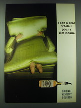 1989 Jim Beam Bourbon Ad - Take a seat while I pour a Jim Beam - £14.55 GBP