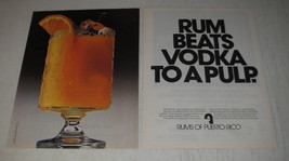 1989 Rums of Puerto Rico Ad - Rum beats vodka to a pulp - £13.80 GBP