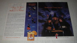 1989 Seagram&#39;s 7 Seven Crown Whiskey Ad - 7 ways to have a heavenly Halloween  - £14.77 GBP