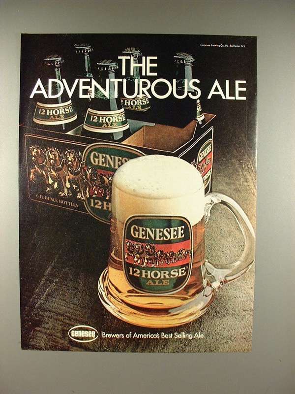 Primary image for 1980 Genesee 12 Horse Ale Beer Ad - Adventurous!