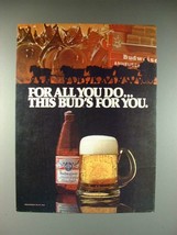 1980 Budweiser Beer Ad - This Bud's For You! - $18.49
