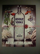 1987 Absolut Vodka Ad, Absolut Treasure - Tropical Fish - $18.49