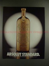 1989 Absolut Vodka Ad - Absolut Standard - Gold Bar!! - $18.49