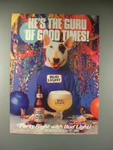 1988 Budweiser Beer Ad - Guru of Good Times! - £14.54 GBP