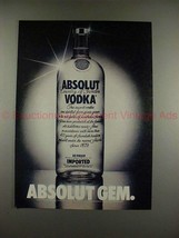 1982 Absolut Vodka Ad - Absolut Gem - NICE!! - $18.49