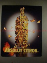 1998 Absolut Vodka Ad - Absolut Citron - Butterflies!! - $18.49