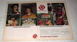 1969 Northwest Orient Airlines Ad - Familiar Faces - £14.81 GBP