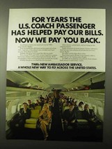 1971 TWA Airline Ad - The U.S. Coach Passenger - £14.78 GBP
