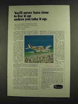 1972 Beechcraft Sierra Plane Ad - Time to Live it Up - £14.62 GBP