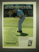 1973 United Air Lines Ad w/ Arnold Palmer - £14.53 GBP