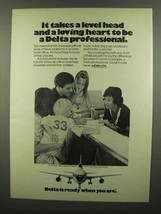 1974 Delta Airlines Ad - It Takes a Level Head - £14.78 GBP