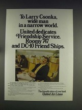 1974 United Air Lines Ad w/ Larry Csonka - £14.53 GBP