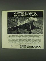 1978 British Airways Concorde Ad - Just $144 More - £14.56 GBP