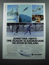 1981 FinnAir Airline Ad - Jannittava Hiihto - $18.49