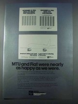 1981 Pratt & Whitney Aircraft Ad - MTU and Fiat - £14.76 GBP