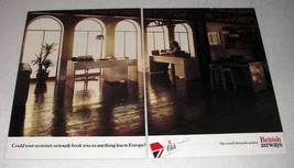 1984 British Airways Ad - Could Secretary Book Less? - £14.54 GBP