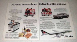 1985 Alitalia Airline Ad - Live Like the Italians - £14.78 GBP