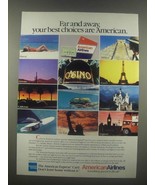 1985 American Airlines Ad - Far And Away Your Best Choices - £14.78 GBP