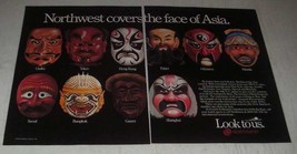 1987 Northwest Airlines Ad - Covers the Face of Asia - £14.55 GBP
