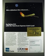 1987 SAA South African Airways and American Express Gold Card Ad - £14.78 GBP